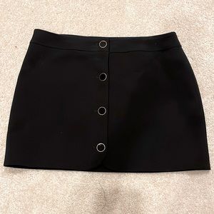 Sezane Leslie Black Mini Skirt with Buttons Size 38
